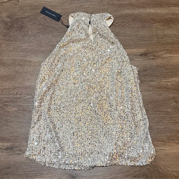 Cable & Gauge Shimmering Silver Sequin Blouse - Picture 6 of 6